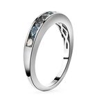 AA Montana Pfau Saphir-Half-Eternity-Ring, 925 Silber platiniert, 0,89 ct. image number 4