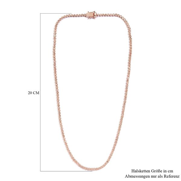 Rosa Diamant Halskette in Silber image number 6