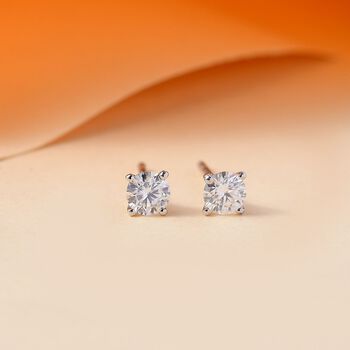 Moissanit Ohrringe, 925 Silber platiniert - 0,45 ct.