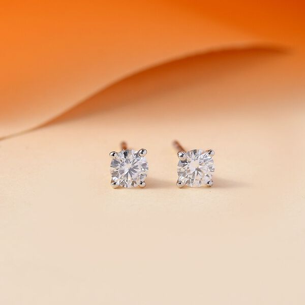 Moissanit Ohrringe, 925 Silber platiniert - 0,45 ct. image number 2