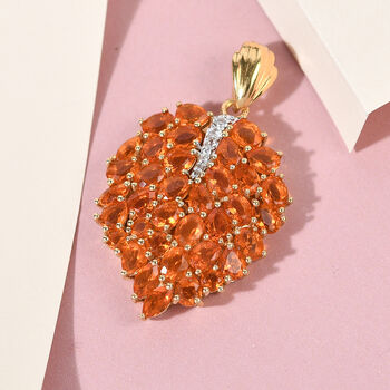 Salamanca Feueropal Anh&auml;nger 925 Silber vergoldet ca. 3,78 ct