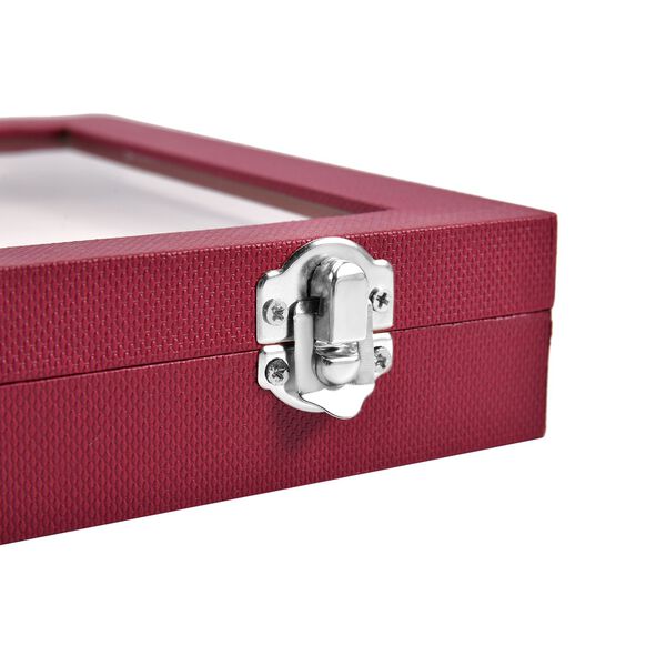 Moderne Ringschatulle mit Acryl-Fenster, 29x18.5x4cm, Weinrot image number 6