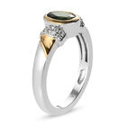 Natürlicher Chromdiopsid und Zirkon Ring 925 Silber Bicolor  ca. 0,98 ct image number 4