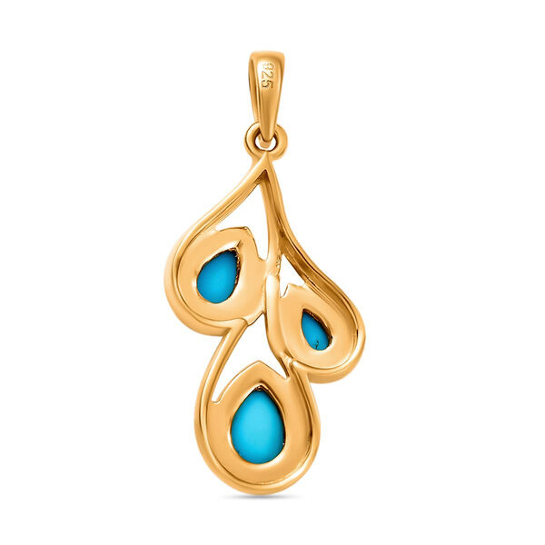 Amerikanischer, natürlicher Sleeping Beauty Türkis-Anhänger in Silber 1,25 ct. image number 5