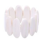 Weiße Muschelkernperle Armband Flexibel