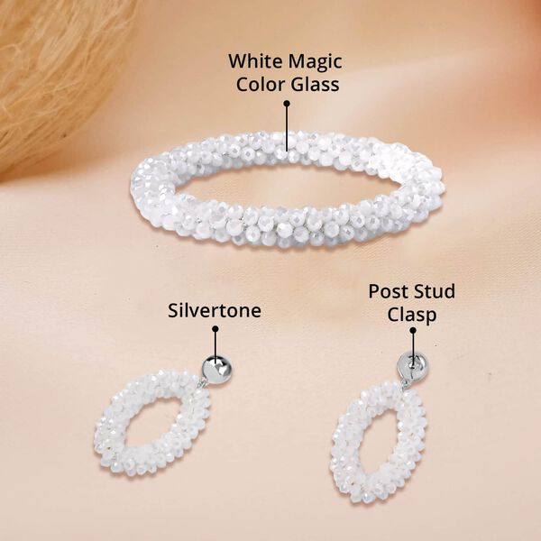 Wei&szlig;es Glasperlen-Schmuckset image number 4