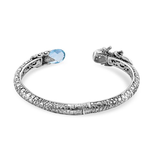 Royal Bali Kollektion- Blauer Topas-Armreif, 19cm- 7 ct. image number 4