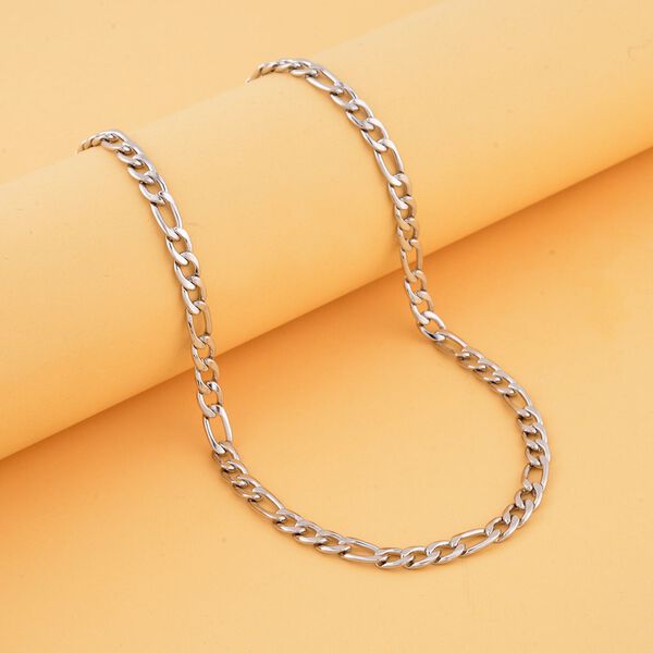 Figarokette, ca. 50 cm, Edelstahl ca. 27,50g, silberfarben image number 2