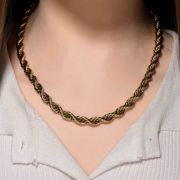 316L Edelstahl IP-Gelbbeschichtung Halskette ca. 45 cm ca. 67,30g image number 2