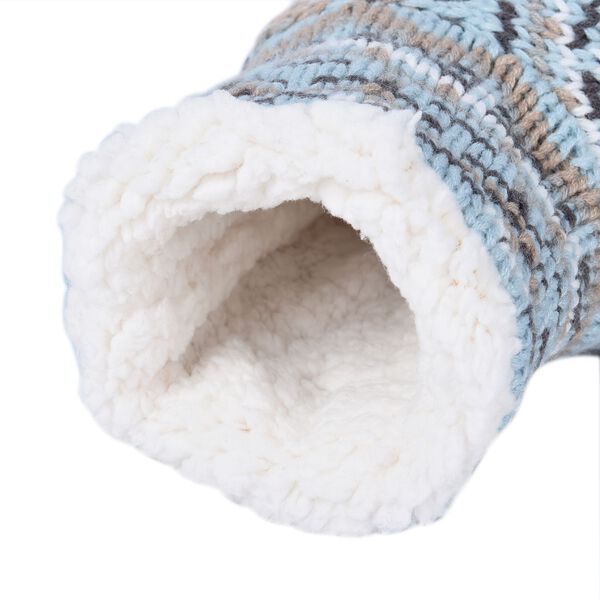 1 paar rutschfeste und gestrickte Hausschuhe mit Fellfutter, Gr&ouml;&szlig;e M, Tribal image number 3