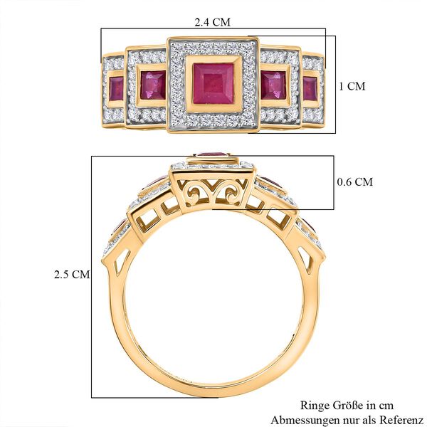 D'Joy Afrikanischer Rubin und Zirkon Ring - 1,85 ct. image number 7