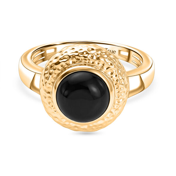 EverTrue AA schwarzer Glasachat Ring - 1,82 ct.