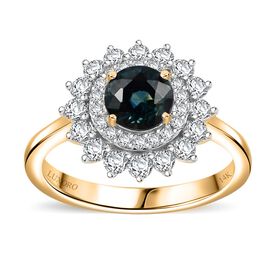 AAA Lavendel-Saphir, Weißer Diamant Ring 585 Gold (Größe 17.00) ca. 1,63 ct