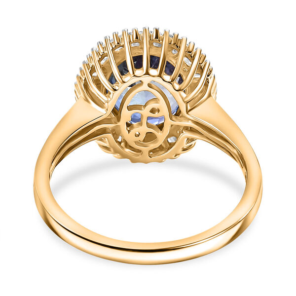 AAA Pfau Tansanit, Weißer Diamant Ring 585 Gold (Größe 17.00) (6-7 Werktage Lieferzeit) ca. 3.45 ct image number 6