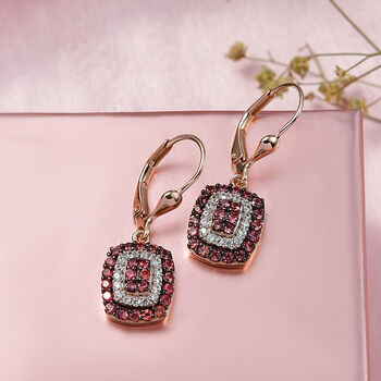 D'Joy AA Padparadscha Saphir und Zirkon Ohrringe - 1,58 ct.