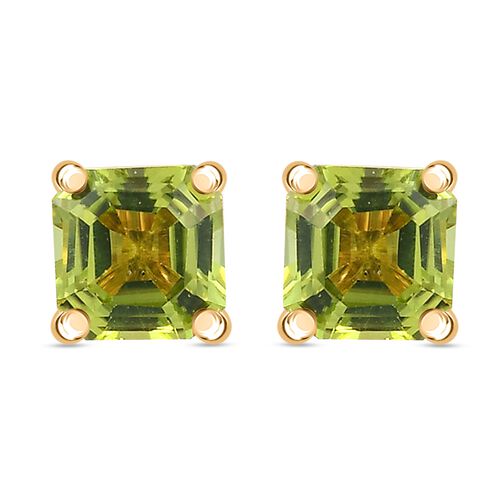 Natürlicher Peridot Ohrstecker 925 Silber vergoldet ca. 1,19 ct image number 0