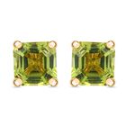 Natürlicher Peridot Ohrstecker 925 Silber vergoldet ca. 1,19 ct