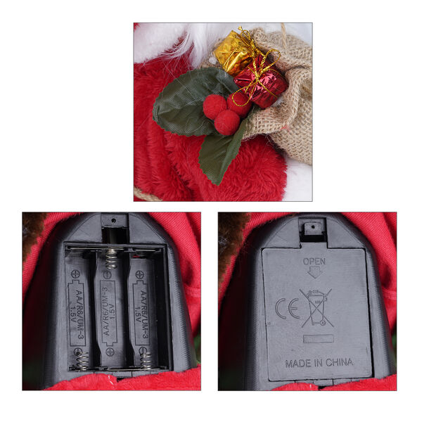 Tanzender Weihnachtsmann, 3xAA Batterie (nicht inkl.), Größe 18x15x60 cm, Rot und Weiß image number 6