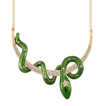 Wei&szlig;er Kristall Halskette ca. 50 cm Std Gelb