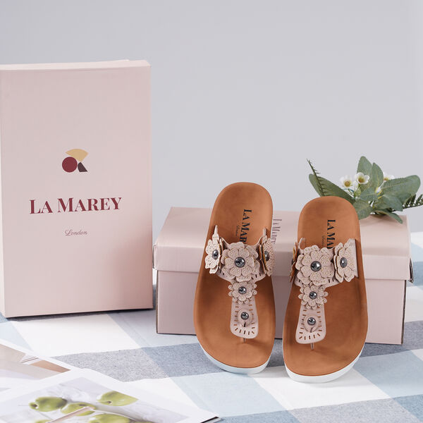 LA MAREY - Blume Sandalen, Gr&ouml;&szlig;e 37, Rosa image number 6