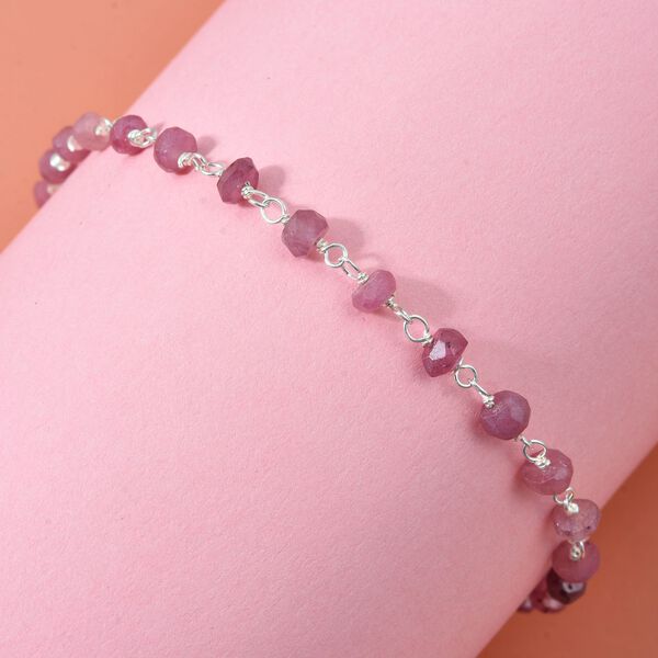 Afrikanischer Rubin (Fissure gef&uuml;llt) Armband ca. 19 cm 925 Silber ca. 6,00 ct. image number 1