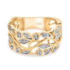 Weißer Diamant-Ring, 925 Silber vergoldet, (Größe 17.00)