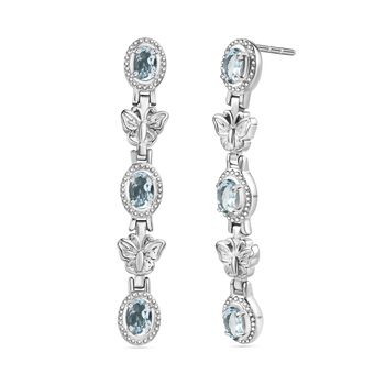 Himmelblaue Topas Ohrringe - 3 ct.