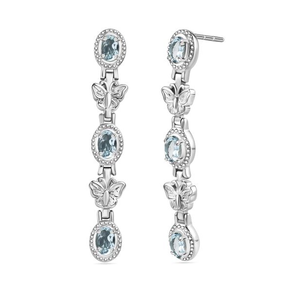 Himmelblaue Topas Ohrringe - 3 ct.