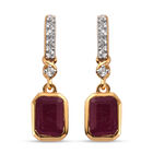 Afrikanische Rubin und Zirkon-Ohrringe, (Fissure gefüllt), 925 Silber vergoldet ca. 3,07 ct