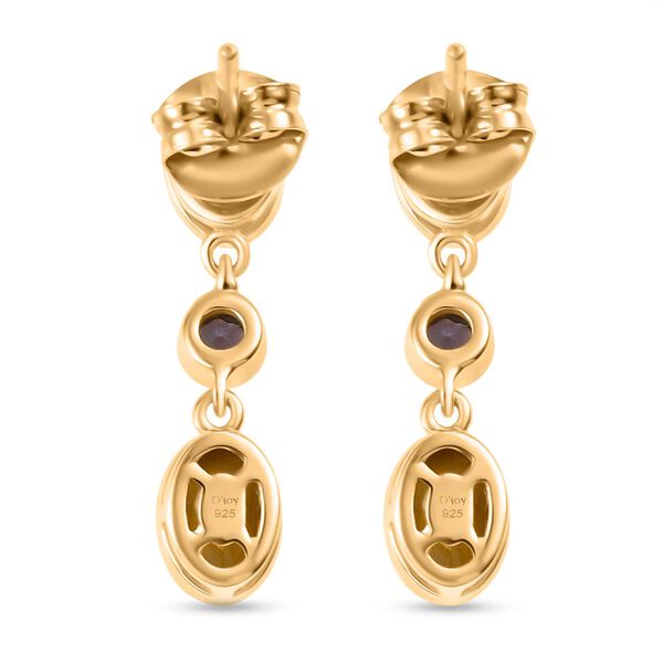 D'Joy Nat&uuml;rliche goldene Tansanit und Tansanit Ohrringe - 1,78 ct. image number 5