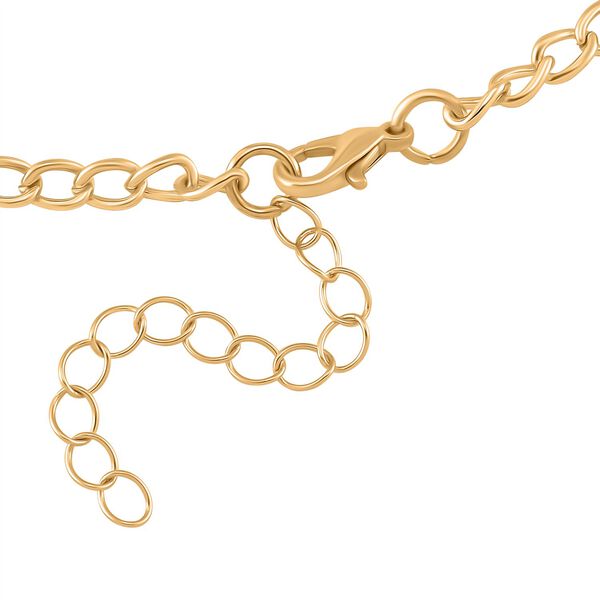 Gold emaillierte wei&szlig;e Kristall-Halskette, 50 cm image number 3