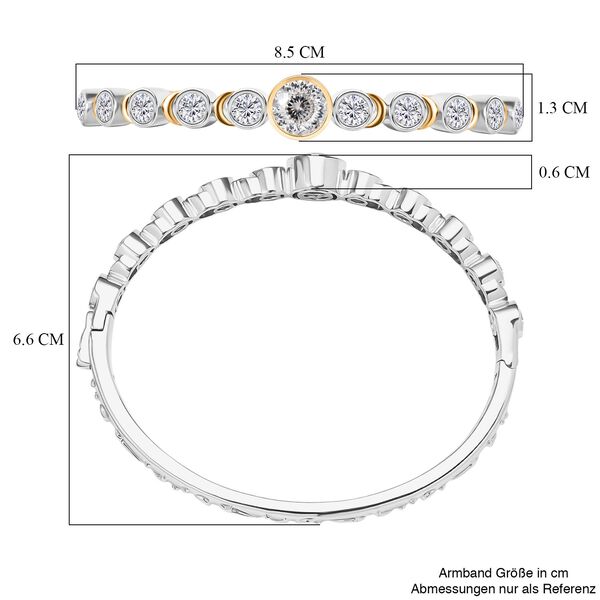 Zweifarbiges Moissanit Armreif, 19 cm - 6,78 ct. image number 6