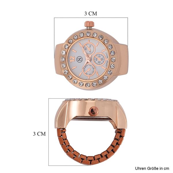 Wei&szlig;er Kristall Uhren 13 cm Reiner Edelstahl Std Rose image number 4