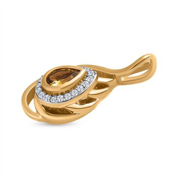Nat&uuml;rlicher, goldener Tansanit und Zirkon-Anh&auml;nger - 0,60 ct.