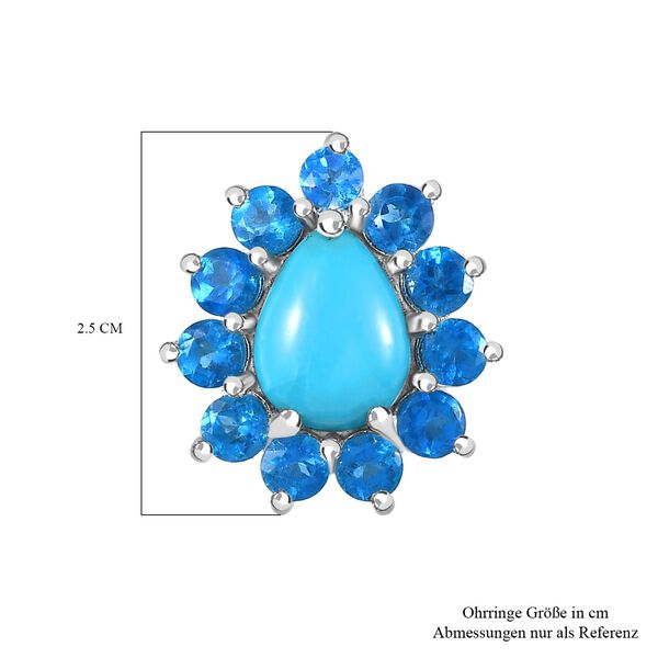 AA Sleeping Beauty T&uuml;rkis und Neon Apatit Ohrringe - 3,84 ct. image number 5