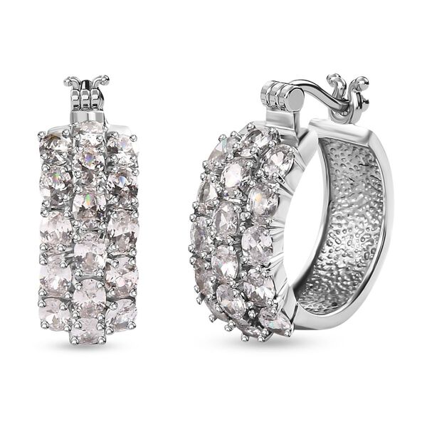 Weißer Zirkonia Ohrringe  Edelstahl image number 0