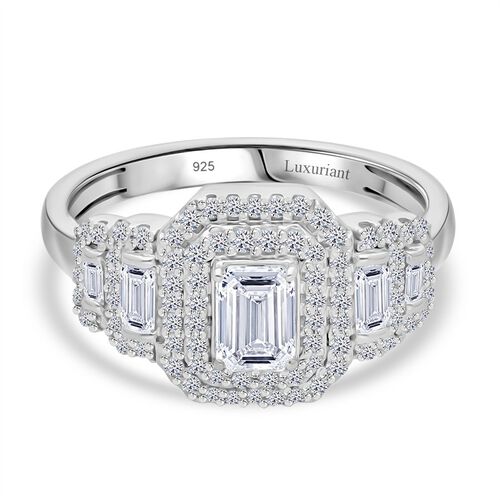 LUXURIANT DIAMOND- SGL zertifizierter VS-EF Labor Diamant Ring, 925 Silber platiniert - 1 ct. image number 0