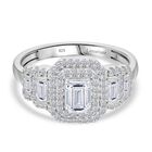 LUXURIANT DIAMOND - Lab Grown Diamant VS-EF SGL zertifiziert Ring 925 Silber platiniert (Größe 18.00) ca. 1.00 ct