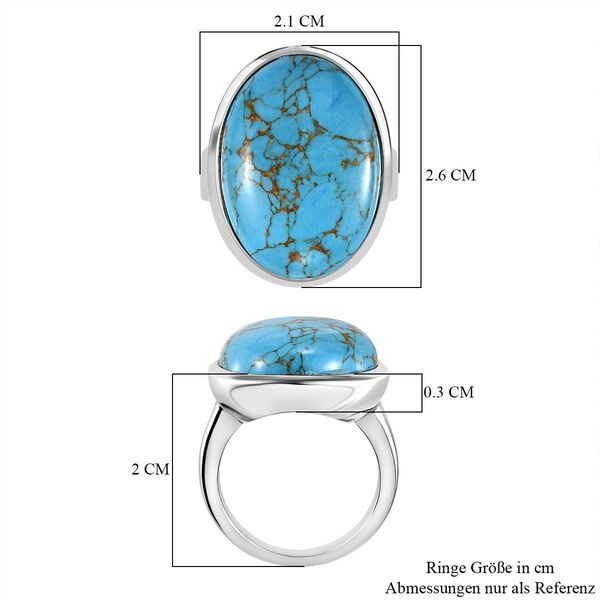 Blauer T&uuml;rkis Ring, Edelstahl (Gr&ouml;&szlig;e 20.00) ca. 16.65 ct image number 7