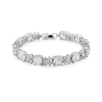 Wei&szlig;er Zirkonia Armband ca. 19 cm Nickelfreies Messing 5.00 ct