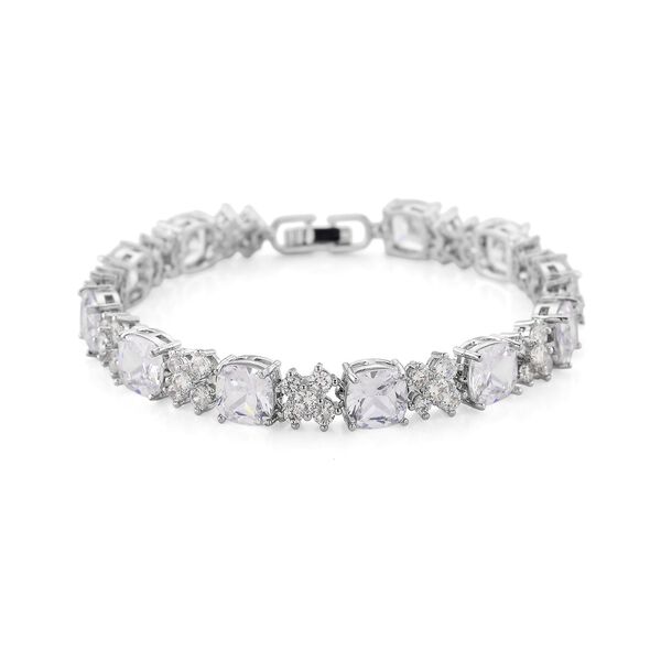 Wei&szlig;er Zirkonia Armband ca. 19 cm Nickelfreies Messing 5.00 ct