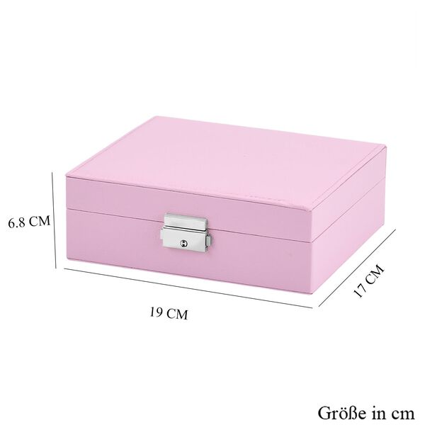 Schmuck Aufbewahrungsbox mit Haken und Fächern, 19x17x6.8 cm, Rosa image number 9