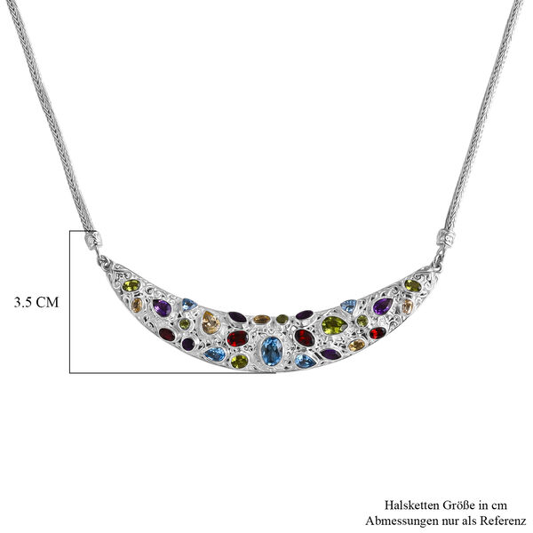 D'Joy Royal Bali Schweizer Blautopas, Peridot Halskette ca. 50 cm 925 Silber ca. 10.06 ct image number 7