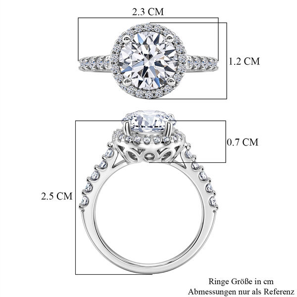 LUXURIANT SGL zertifizierter SI-GH Labor Diamant Ring, 925 Silber rhodiniert - 3 ct. image number 7