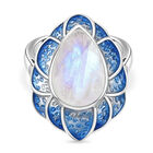 D'Joy AA Meetiyagoda Regenbogen Mondstein Ring 925 Silber rhodiniert (Größe 17.00) ca. 5.09 ct