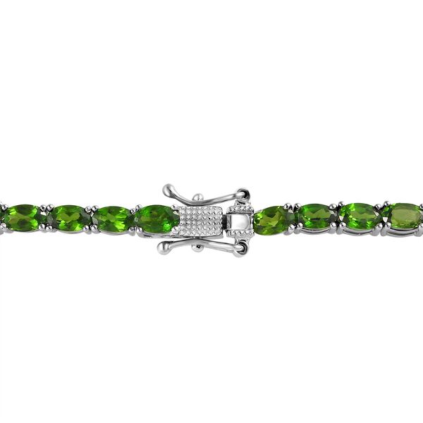 Nat&uuml;rliche Chromdiopsid Halskette, ca. 45 cm, 925 Silber platiniert ca. 22.95 ct image number 4