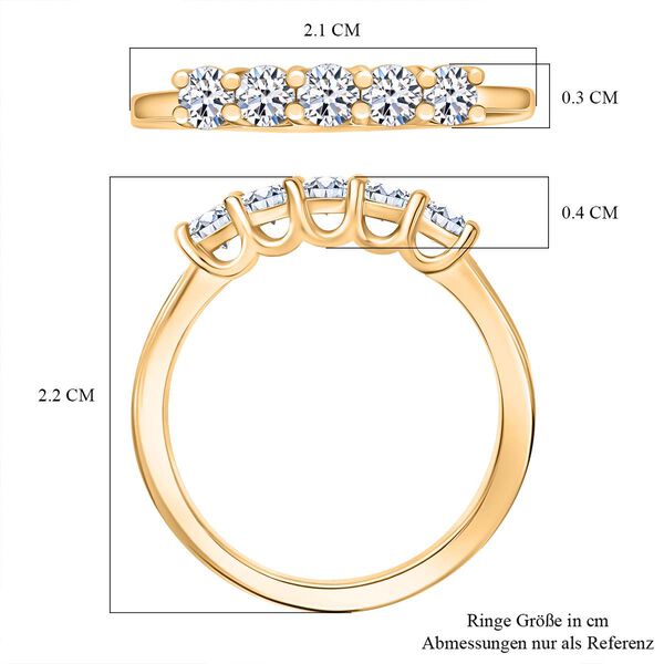 LUXURIANT DIAMOND - Lab Grown Diamant SI-GH Ring 925 Silber 750 Gelbgold Vermeil (Größe 20.00) ca. 0.50 ct image number 6