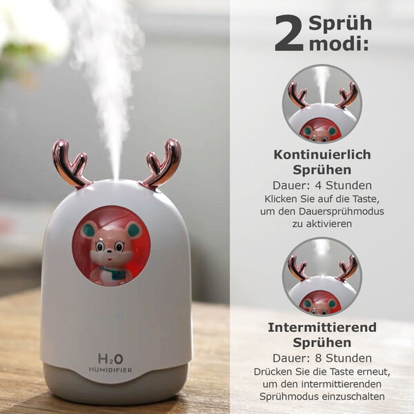 USB-Mini-B&auml;ren-Luftbefeuchter mit farbwechselndem Umgebungslicht, wei&szlig; image number 10