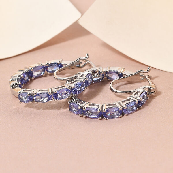 Tansanit Inside-Out-Creolen - 3,83 ct. image number 2