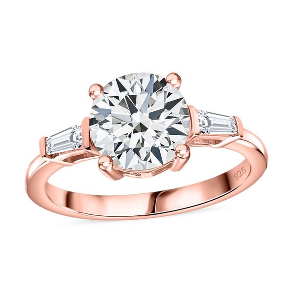 Moissanit Ring, 925 Silber 750 Roségold Vermeil - 1,88 ct. image number 5